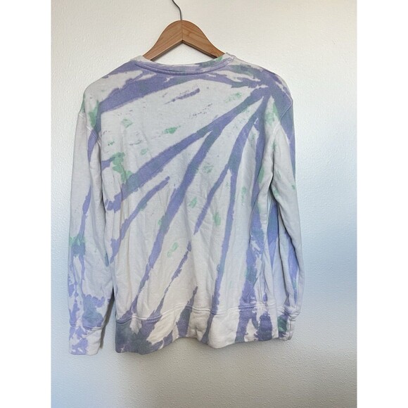 Jungmaven Sweatshirt Mens XS Purple Green White Tie-Dyed Hemp Organic Cotton - Picture 5 of 8